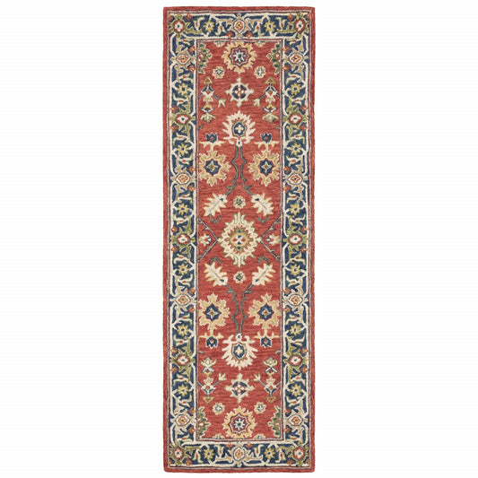 8'X10' Red And Blue Bohemian Rug