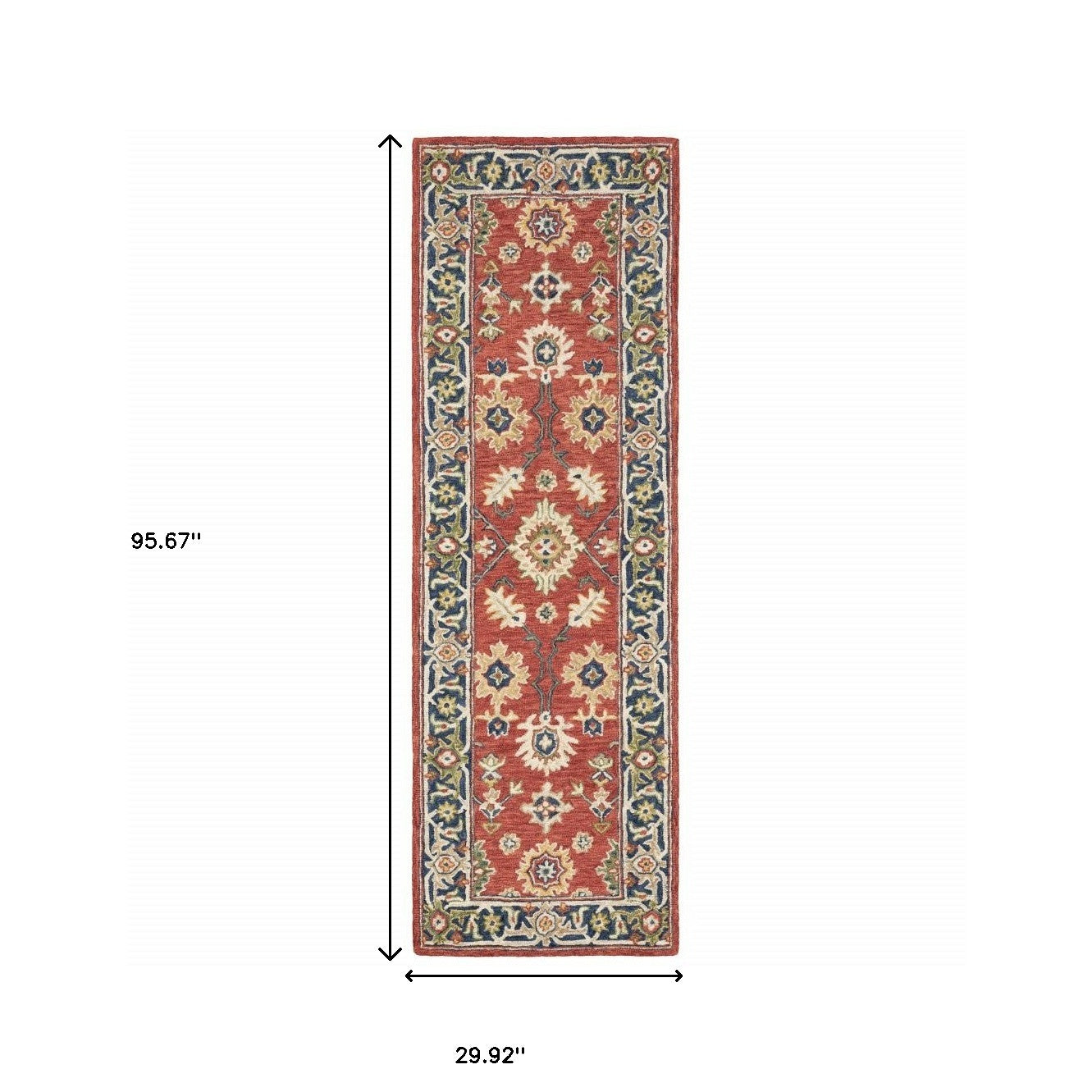 8'X10' Red And Blue Bohemian Rug