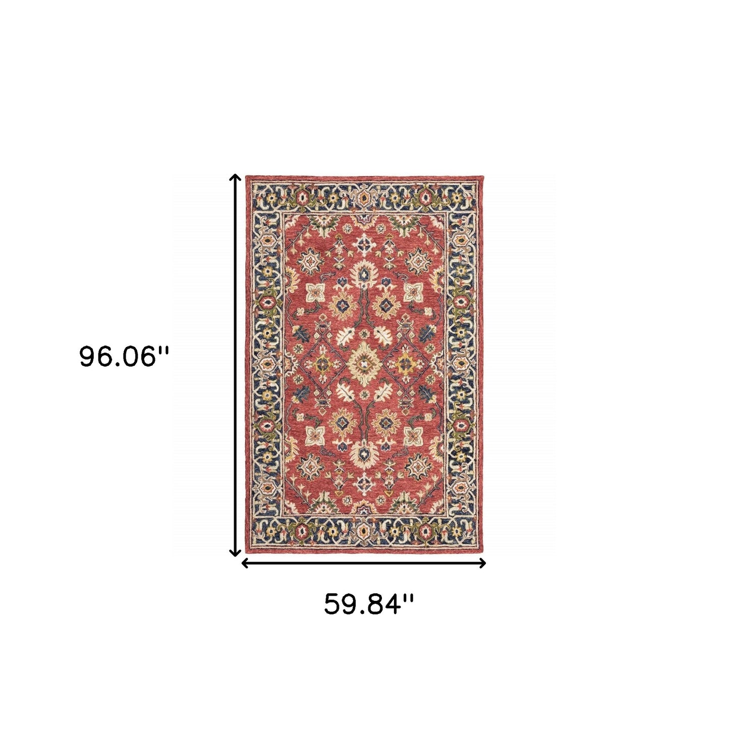 8'X10' Red And Blue Bohemian Rug