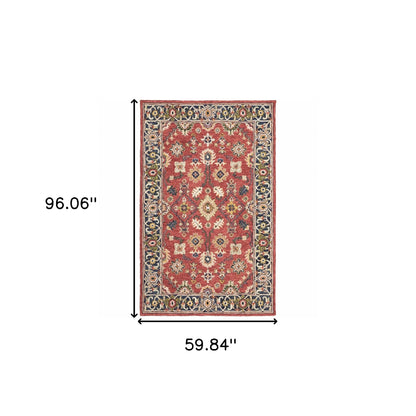 8'X10' Red And Blue Bohemian Rug