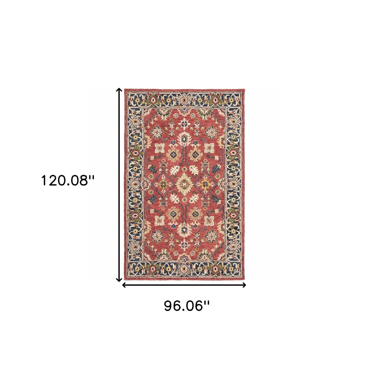 8'X10' Red And Blue Bohemian Rug