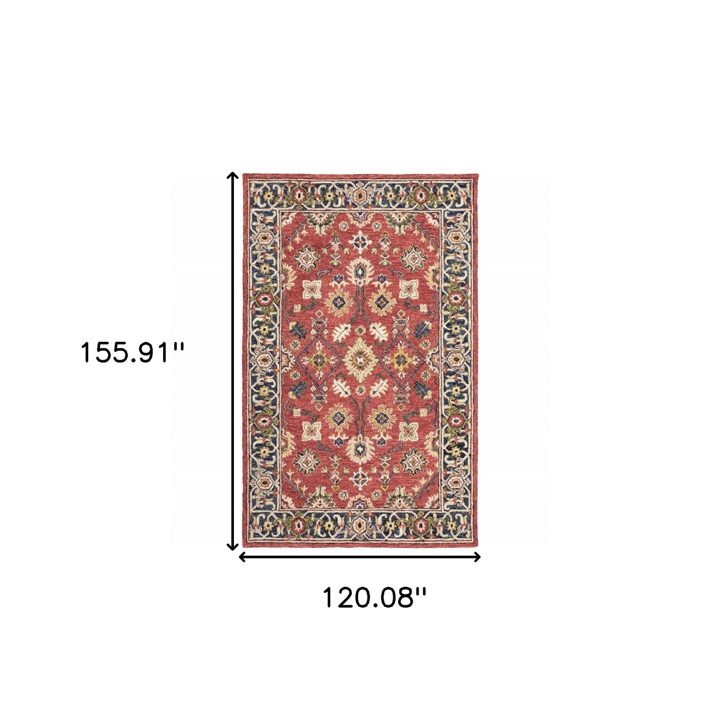 8'X10' Red And Blue Bohemian Rug