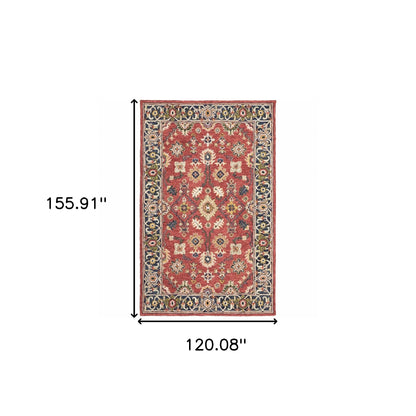 8'X10' Red And Blue Bohemian Rug