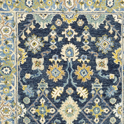 3'X8' Navy And Blue Bohemian Area  Rug