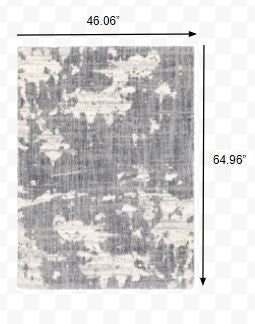 9'X12' Grey And Ivory Grey Matter  Area Rug