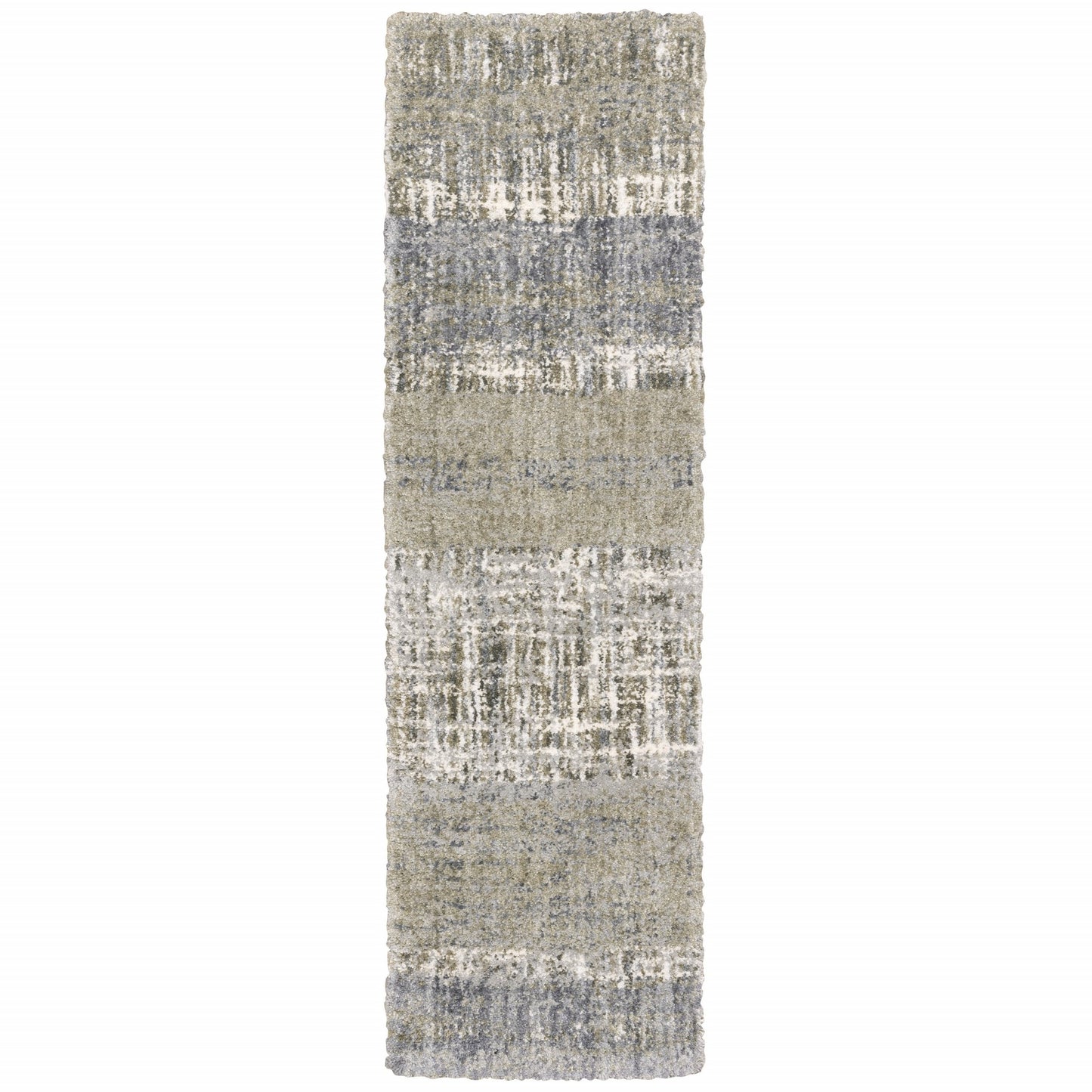 5'X8' Grey And Ivory Abstract Lines  Area Rug