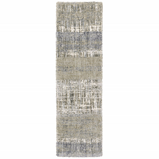 5'X8' Grey And Ivory Abstract Lines  Area Rug
