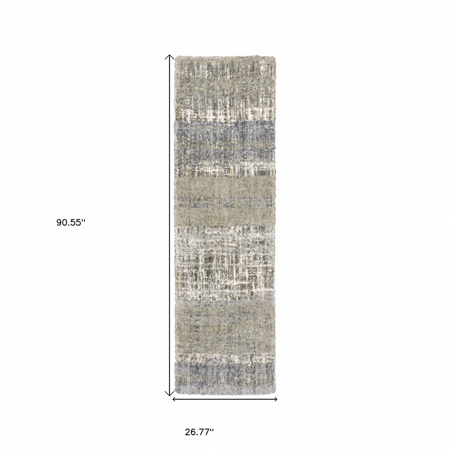 5'X8' Grey And Ivory Abstract Lines  Area Rug