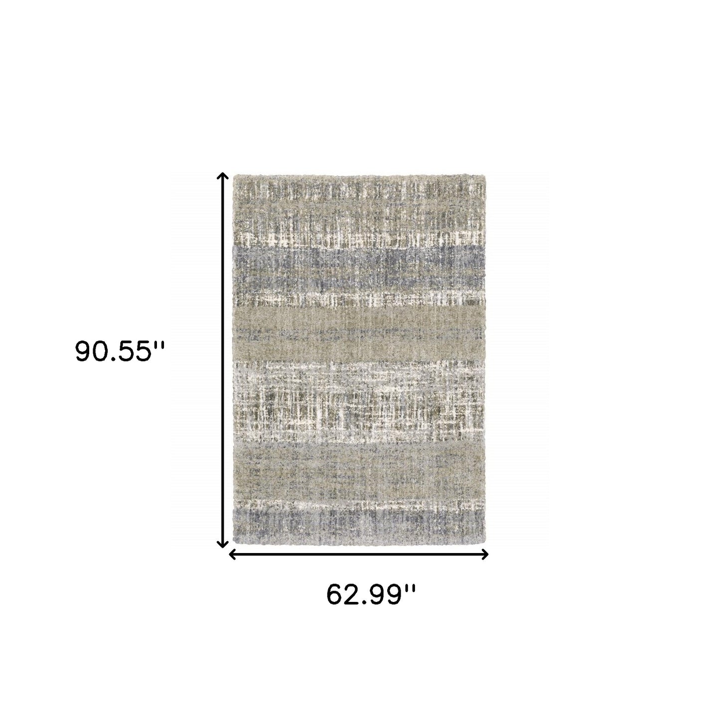 5'X8' Grey And Ivory Abstract Lines  Area Rug