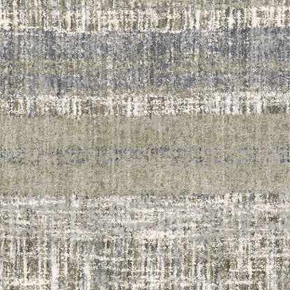 5'X8' Grey And Ivory Abstract Lines  Area Rug