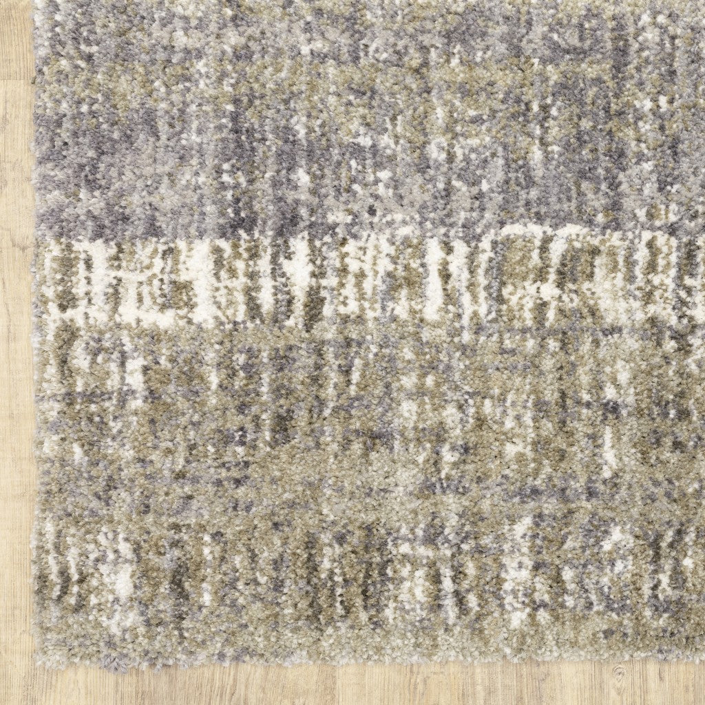 5'X8' Grey And Ivory Abstract Lines  Area Rug
