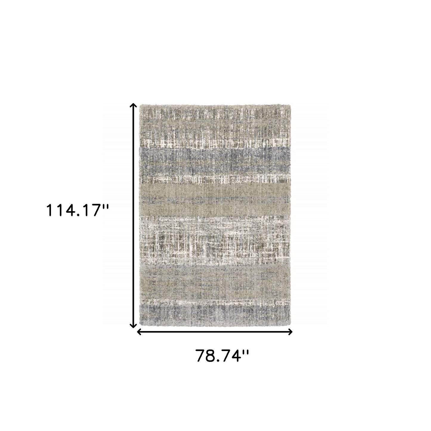 5'X8' Grey And Ivory Abstract Lines  Area Rug