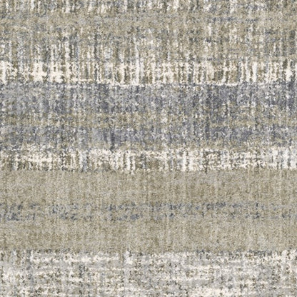 5'X8' Grey And Ivory Abstract Lines  Area Rug