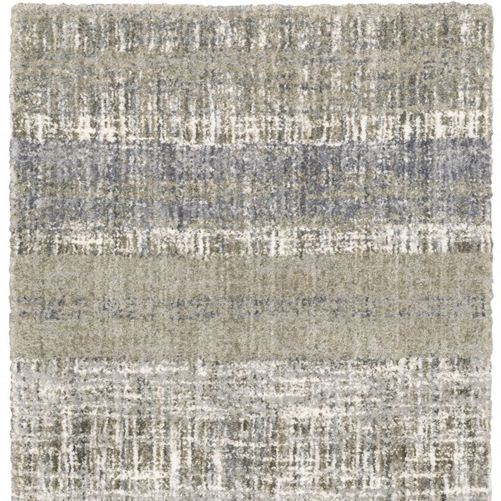 5'X8' Grey And Ivory Abstract Lines  Area Rug