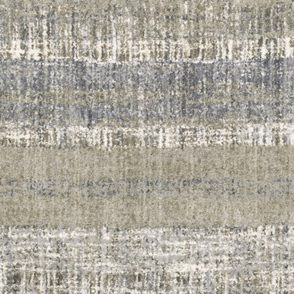 5'X8' Grey And Ivory Abstract Lines  Area Rug