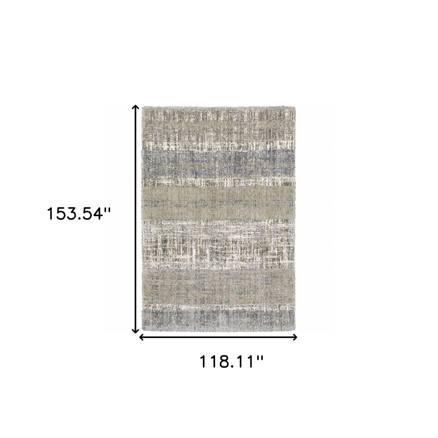 5'X8' Grey And Ivory Abstract Lines  Area Rug