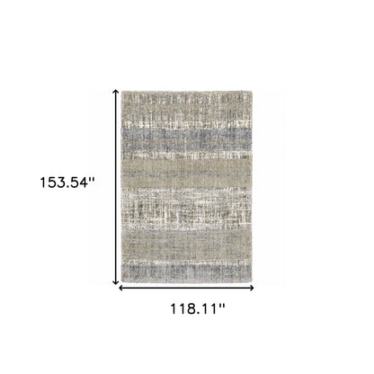 5'X8' Grey And Ivory Abstract Lines  Area Rug