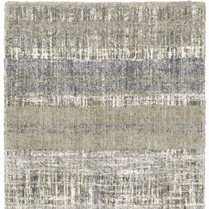 5'X8' Grey And Ivory Abstract Lines  Area Rug