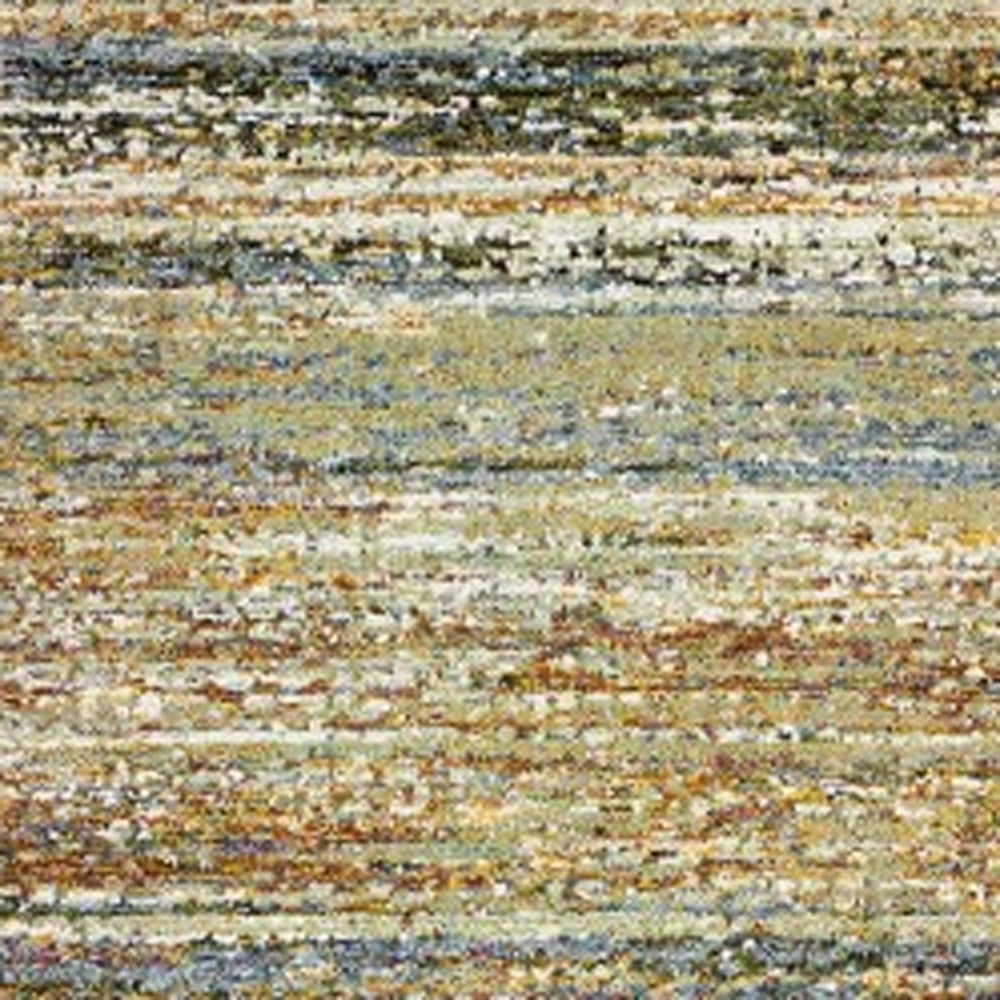 5'X8' Gold And Green Abstract Area Rug