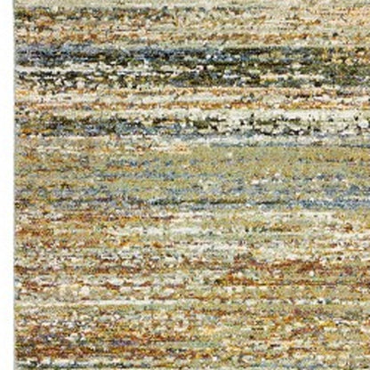 5'X8' Gold And Green Abstract Area Rug
