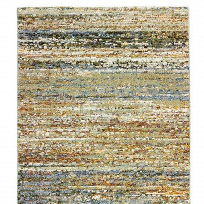 5'X8' Gold And Green Abstract Area Rug