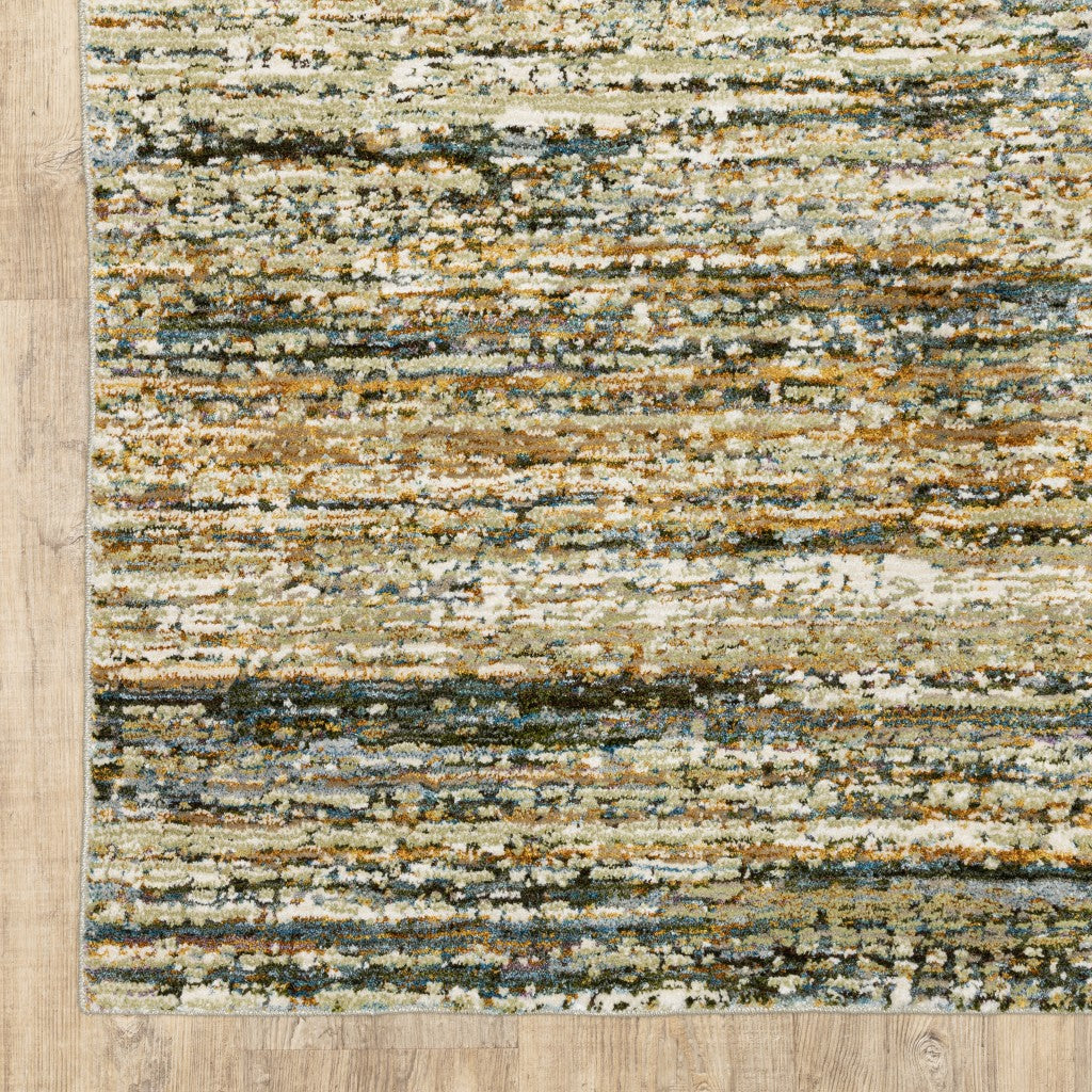 5'X8' Gold And Green Abstract Area Rug
