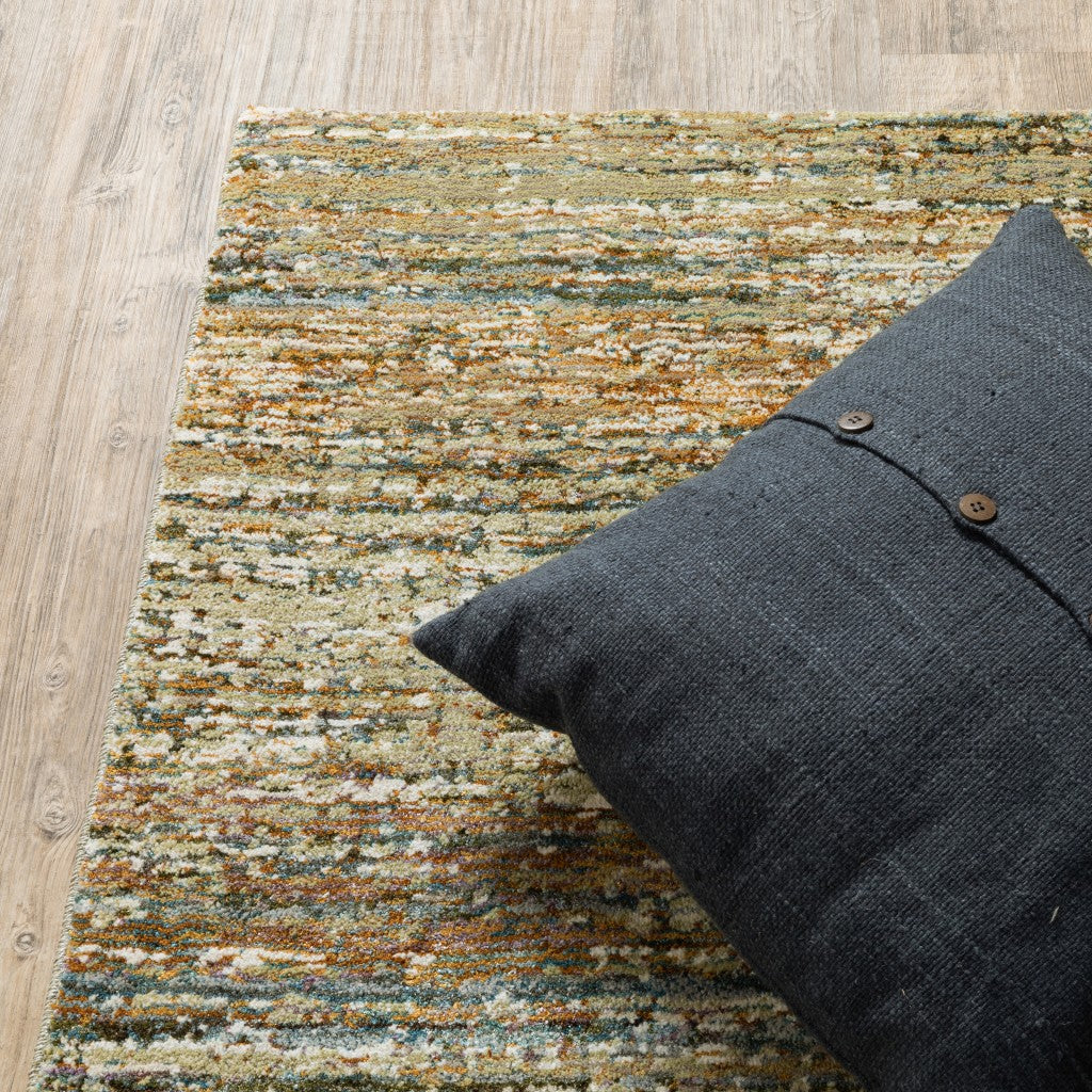 5'X8' Gold And Green Abstract Area Rug