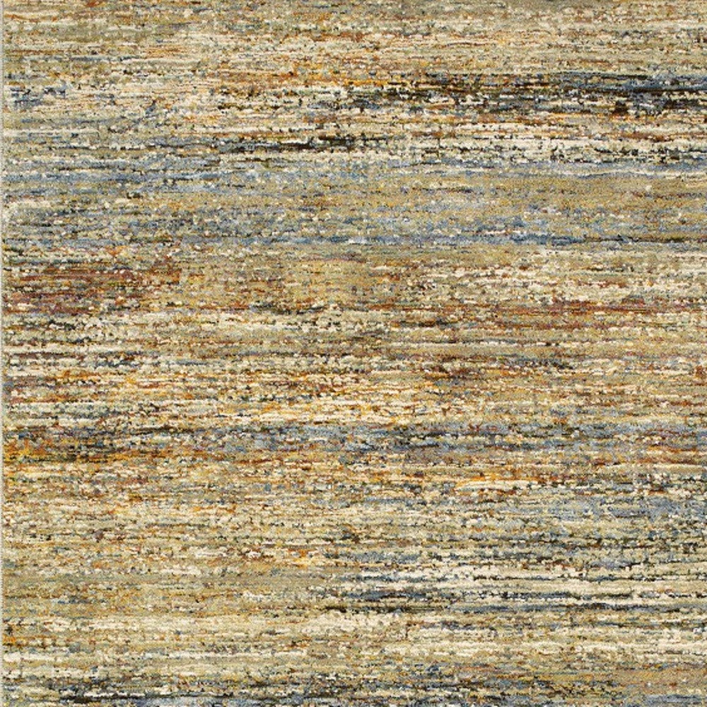 5'X8' Gold And Green Abstract Area Rug