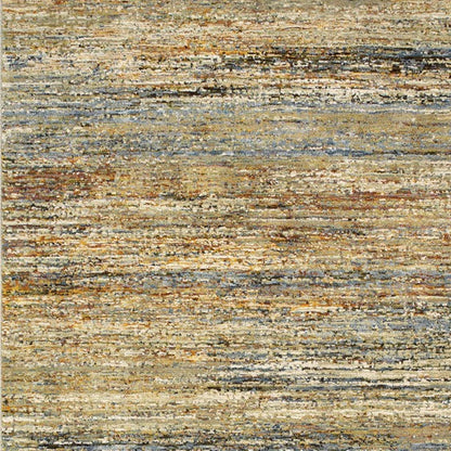 5'X8' Gold And Green Abstract Area Rug