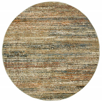 5'X8' Gold And Green Abstract Area Rug