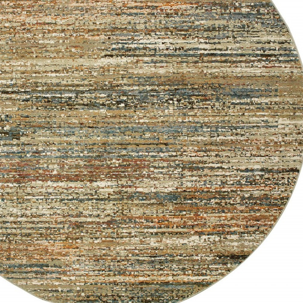 5'X8' Gold And Green Abstract Area Rug