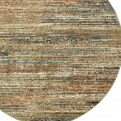5'X8' Gold And Green Abstract Area Rug