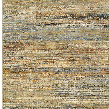 5'X8' Gold And Green Abstract Area Rug