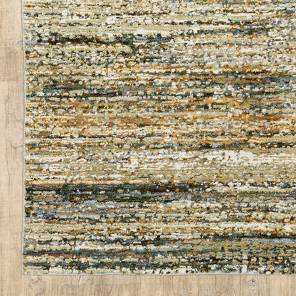 5'X8' Gold And Green Abstract Area Rug