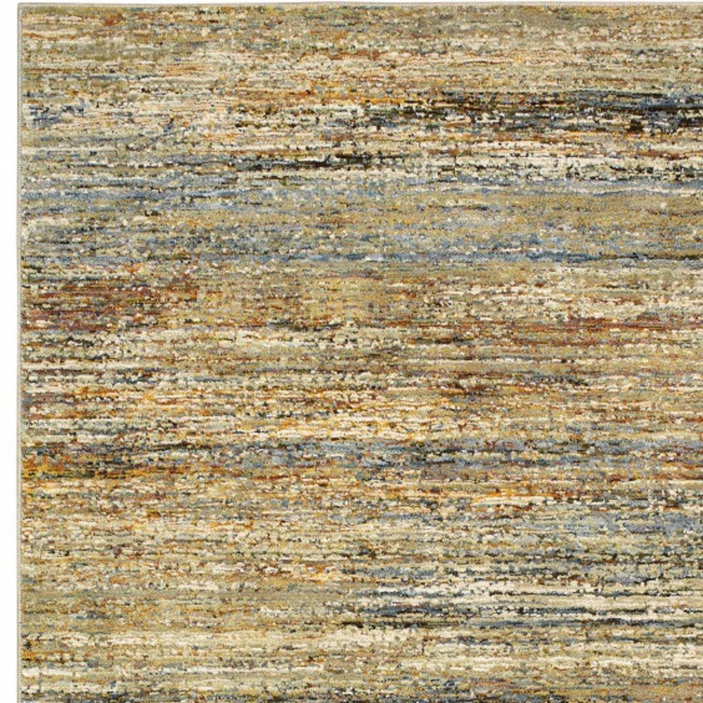 5'X8' Gold And Green Abstract Area Rug
