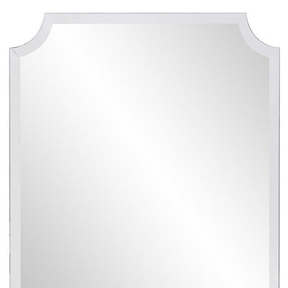 Minimalist  Rectangle Mirror With Beveled Edge And Scalloped Corners