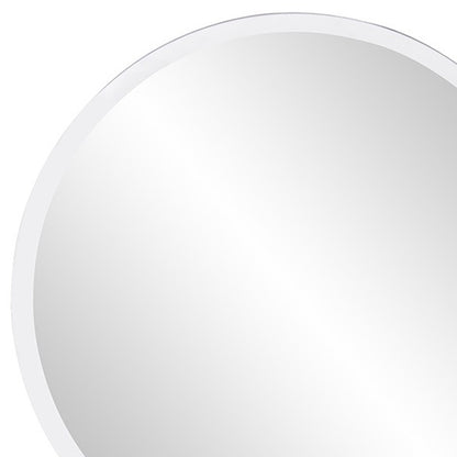 12" X 12" Minimalist Round Mirror With Beveled Edge
