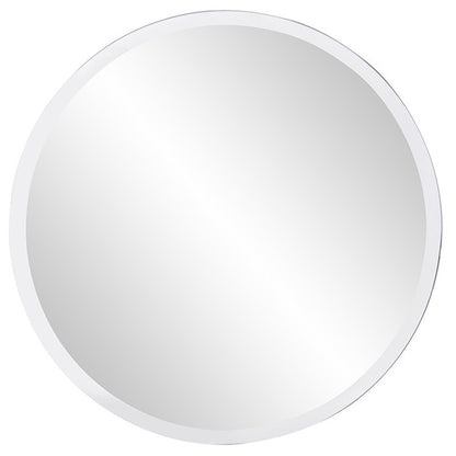 12" X 12" Minimalist Round Mirror With Beveled Edge