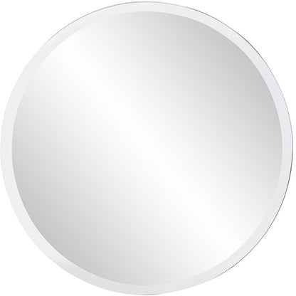 28" X 28" Minimalist Round Mirror With Beveled Edge