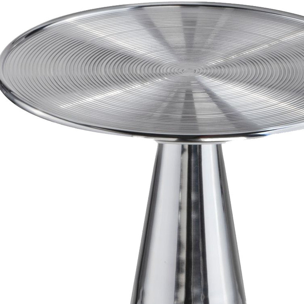 20" Silver Metal Round End Table