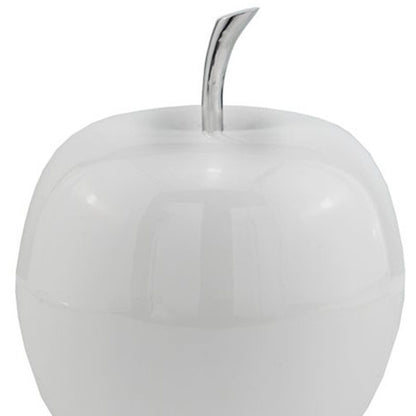 White Coated Mini Apple Shaped Aluminum Accent Home Decor