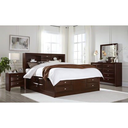 Solid Wood Full Espresso Eight Drawers Bed