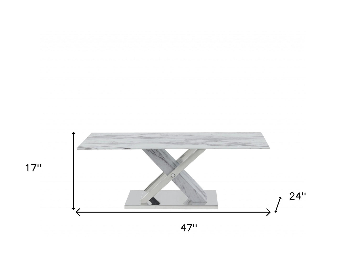 Elegant Marble Glass Top Coffee Table