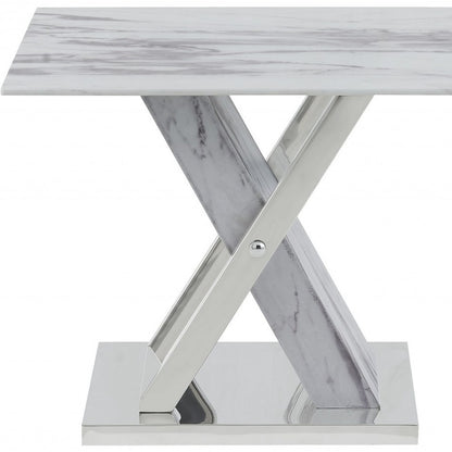 Elegant Marble Glass Top End Table
