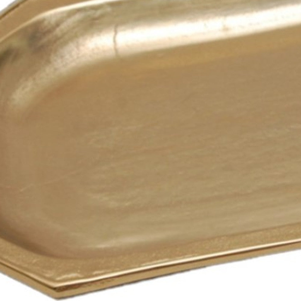 Gilded Gold Finish Textured Serving Tray