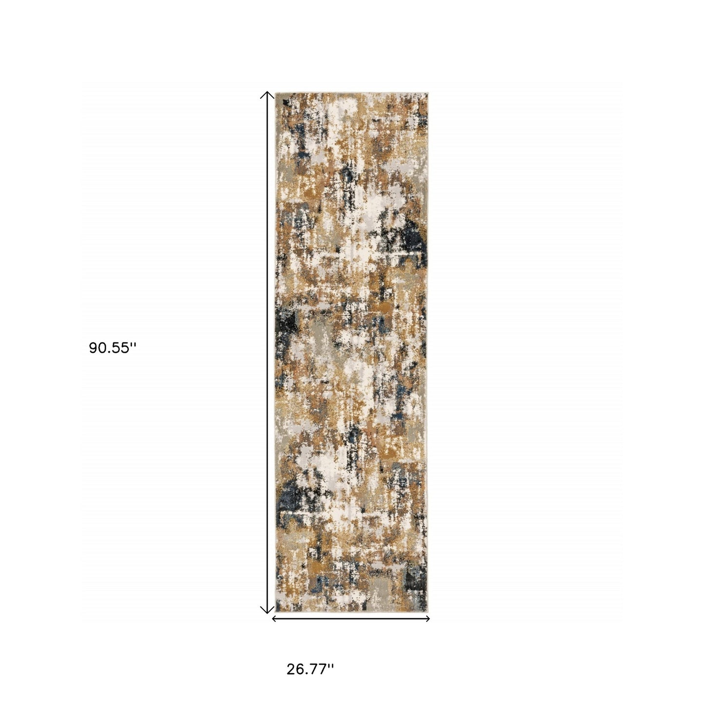 3' X 6' Ivory Gray Abstract Sectors Indoor Area Rug