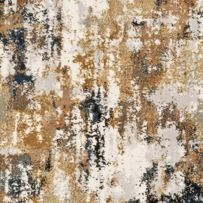 3' X 6' Ivory Gray Abstract Sectors Indoor Area Rug