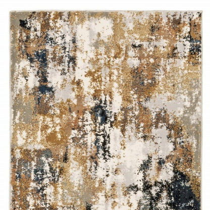 3' X 6' Ivory Gray Abstract Sectors Indoor Area Rug