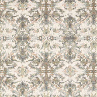 5' X 8' Ivory Gray Abstract Ikat Indoor Area Rug