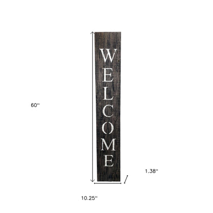 Rustic Black And White Front Porch Welcome Sign